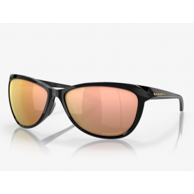 Oakley Pasque Sunglasses Polished Black Frame Prizm Rose Gold Polarized Lenses