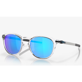 Oakley Pitchman Sunglasses Polished Clear Frame Prizm Sapphire Lenses