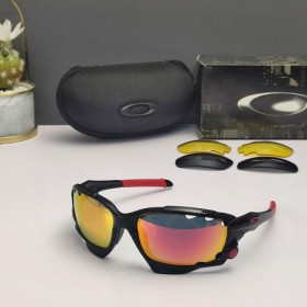 Oakley Racing Jacket Sunglasses Black Red Frame Prizm Ruby Lenses