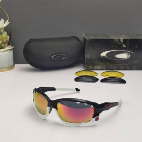 Oakley Racing Jacket Sunglasses Black White Frame Prizm Ruby Lenses