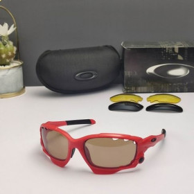 Oakley Racing Jacket Sunglasses Red Frame Prizm Tan Lenses