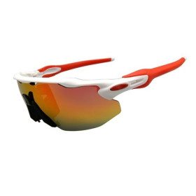 Oakley Radar EV Advancer Sunglasses OO9442 White Orange Frame Prizm Ruby Lens
