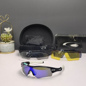 Oakley Radar Path Sunglasses Black White Frame Deep Blue Lenses