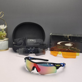 Oakley RadarLock Path Sunglasses Black Blue Frame Polarized Galaxy Ruby Lenses