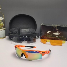 Oakley RadarLock Path Sunglasses Orange Black Frame Polarized Galaxy Gold Lenses