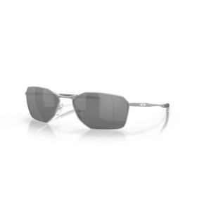 Oakley Savitar Sunglasses Satin Chrome Frame Prizm Black Polarized Lenses