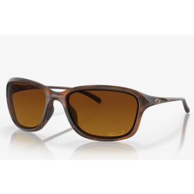 Oakley She's Unstoppable Sunglasses Matte Brown Tortoise Frame Brown Gradient Polarized Lenses