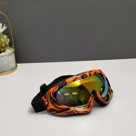 Oakley Ski Goggles Black Orange Frame Anti-fog Galaxy Gold Lenses