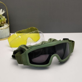 Oakley Ski Goggles Green Frame 3 Interchangeable Lenses