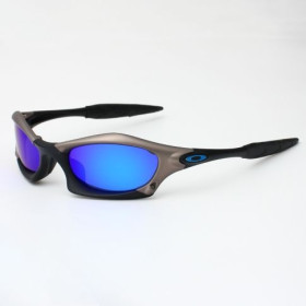 Oakley Splice Sunglasses Matte Black Gunmetal Frame Polarized Dark Blue Lenses