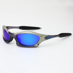 Oakley Splice Sunglasses Matte Black Gunmetal Frame Polarized Deep Blue Lenses