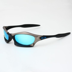 Oakley Splice Sunglasses Matte Black Gunmetal Frame Polarized Ice Blue Lenses