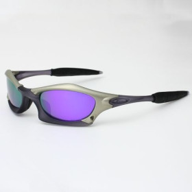 Oakley Splice Sunglasses Matte Black Gunmetal Frame Polarized Purple Lenses