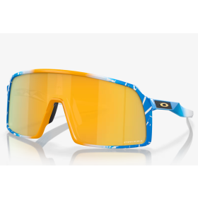 Oakley Sutro Sunglasses Blue Yellow White Splatter Frame Prizm 24k Lenses