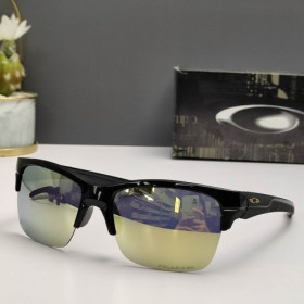 Oakley Thinlink Sunglasses Polished Black Frame Polarized Silver Gold Lenses