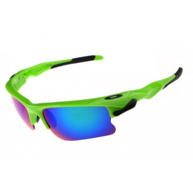 Oakley fast jacket polished blue sunglasses ice iridium