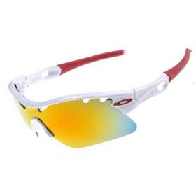 Oakley Radarlock Pitch sunglasses white frame fire iridium lens