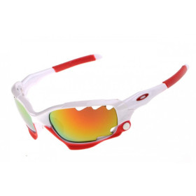 Oakley Racing Jacket white red frame sunglasses