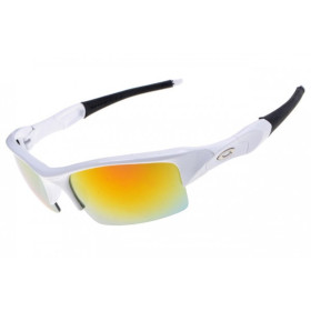 Oakley flak jacket sunglasses white / fire iridium